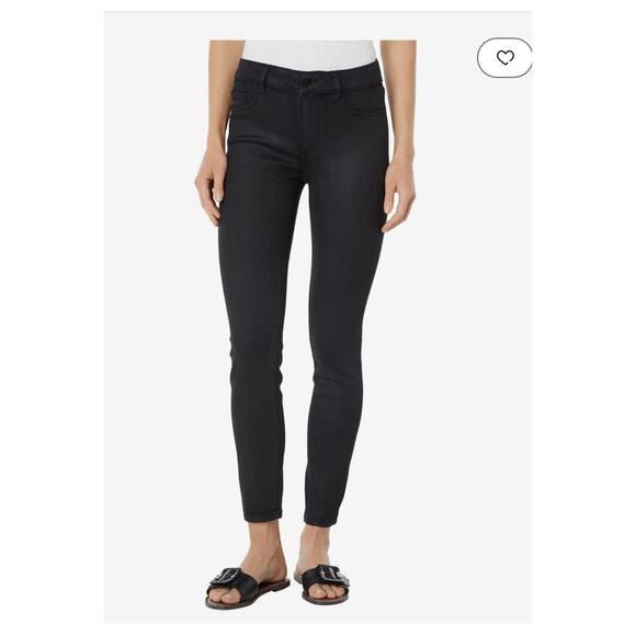 DL1961 Florence Skinny Instasculpt Ankle Denim Jeans Coated Black 29 - Picture 1 of 9